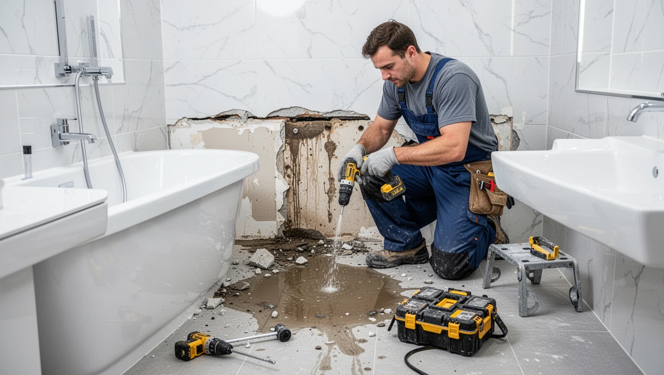 Bathroom Water Damage Repair