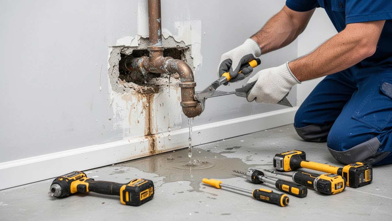Leaking Pipe Water Damage Repair
